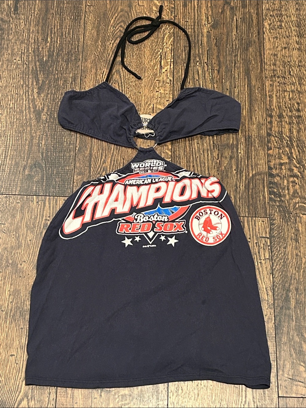 Furst Of a Kind- Boston Red Sox MLB Reworked Halter Mini Dress